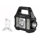 Shustar Torcia solare a LED - Torcia da campeggio a luce intensa ricaricabile tramite USB - 2400 lumen - Argento