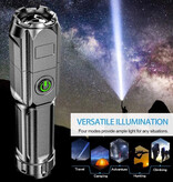 Stuff Certified® Zoom-LED-Taschenlampe – USB wiederaufladbar, leistungsstarkes, einziehbares XPE-Licht, wasserdicht, Schwarz