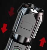 Stuff Certified® Linterna LED Zoom - USB recargable de alta potencia retráctil XPE luz impermeable negro
