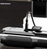 Stuff Certified® Lampe de poche LED Zoom - Lampe XPE rétractable haute puissance rechargeable par USB étanche noire