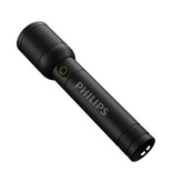 Philips Lampe de poche avec zoom - Lampe LED haute puissance rechargeable par USB Noir