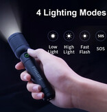 Philips Lampe de poche avec zoom - Lampe LED haute puissance rechargeable par USB Noir