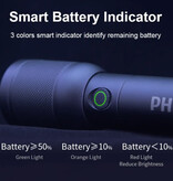 Philips Taschenlampe mit Zoom – wiederaufladbares USB-Hochleistungs-LED-Licht, Schwarz