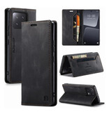 Autspace Xiaomi 13 Flip Case Portefeuille - RFID Wallet Cover Leer Silicoon Hoesje - Zwart