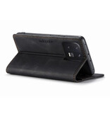Autspace Xiaomi Poco X5 Pro (5G) Flip Case Wallet - Funda de silicona de cuero con cubierta de billetera RFID - Café