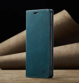 Autspace Xiaomi Poco X5 (5G) Flip Case Wallet - RFID Wallet Cover Leather Silicone Case - Blue