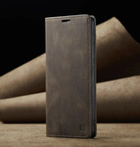 Autspace Xiaomi 13 Flip Case Wallet - RFID Wallet Cover Cuir Silicone Case - Café