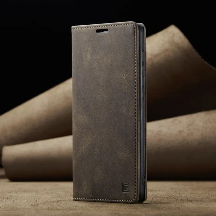 Xiaomi 13 Lite Flip Case Wallet - RFID Wallet Cover Cuir Silicone Case - Café