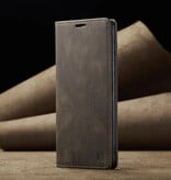 Autspace Portafoglio Flip Case per Xiaomi Poco X5 (5G) - Custodia in silicone in pelle con copertura a portafoglio RFID - Caffè