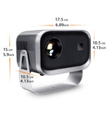 AUN Mini proyector A003 - 5000 lúmenes - Reproductor multimedia doméstico con espejo de pantalla, color negro
