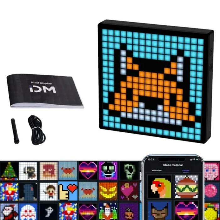 16x16 LED Pixel Display - Customizable Programmable RGB Light Screen