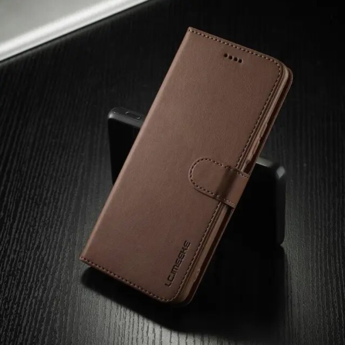 Funda con Tapa para Xiaomi Poco X3 - Funda de Cuero con Funda tipo Cartera - Marrón