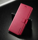 LCIMEEKE Portafoglio Flip Case per Xiaomi Poco X4 Pro (5G) - Custodia in pelle con copertina a portafoglio - Rossa