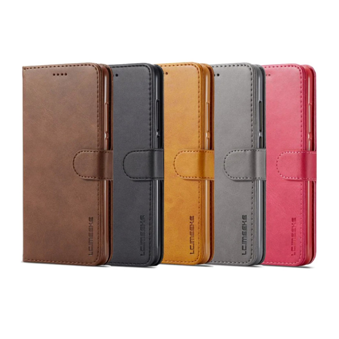 LCIMEEKE Xiaomi Poco X4 NFC (5G) Flip Case Portefeuille - Wallet Cover Leer Hoesje - Rood