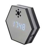 Stuff Certified® RGB Hexagon Clock with 1080p Camera and WiFi - Indoor Security Infrared Night Vision