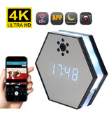Stuff Certified® RGB Hexagon Clock with 1080p Camera and WiFi - Indoor Security Infrared Night Vision
