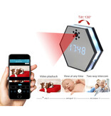 Stuff Certified® RGB Hexagon Clock with 1080p Camera and WiFi - Indoor Security Infrared Night Vision