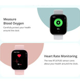 COLMI Smartwatch P68 - Ekran AMOLED 2,04 cala - Pasek silikonowy - 100 trybów sportowych - Zegarek z monitorem aktywności sportowej fitness, czarny