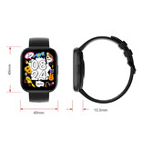 COLMI Montre connectée P68 - Écran AMOLED 2,04'' - Bracelet en silicone - 100 modes sportifs - Montre tracker d'activité sportive fitness noire