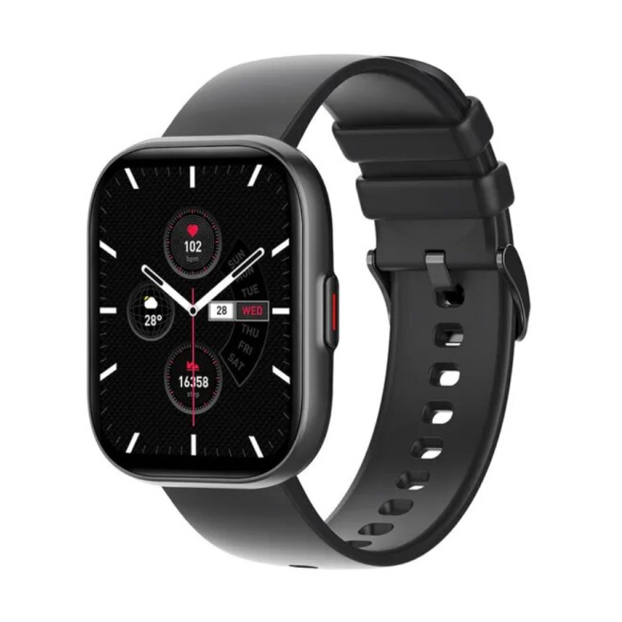 P68 Smartwatch – 2,04'' AMOLED-Bildschirm – Silikonarmband – 100 Sportmodi – Fitness-Sport-Aktivitäts-Tracker-Uhr Schwarz