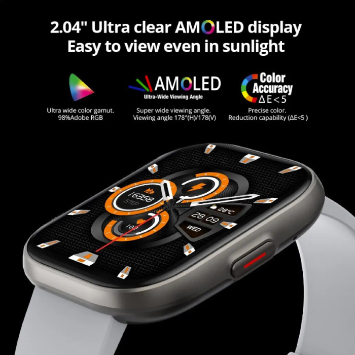 COLMI P68 Smartwatch 2.04 AMOLED Screen Silicone Strap Stuff Enough.be