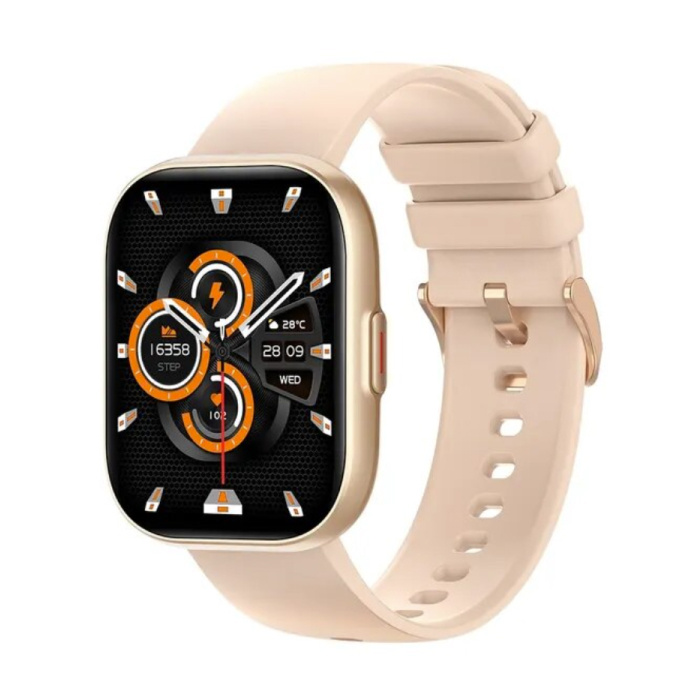 P68 Smartwatch – 2,04'' AMOLED-Bildschirm – Silikonarmband – 100 Sportmodi – Fitness-Sport-Aktivitäts-Tracker-Uhr Gold