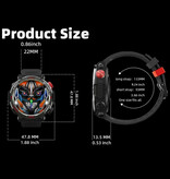Lokmat Reloj inteligente Zeus 5 Pro - Monitor de sueño, frecuencia cardíaca, oxígeno, rastreador de actividad deportiva, resistente al agua, negro