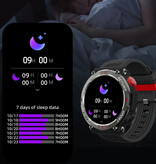 Lokmat Montre connectée Zeus 5 Pro - Moniteur de sommeil, fréquence cardiaque, oxygène, activité sportive, étanche, rouge