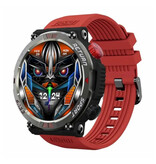 Lokmat Montre connectée Zeus 5 Pro - Moniteur de sommeil, fréquence cardiaque, oxygène, activité sportive, étanche, rouge