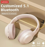 Lenovo ThinkPlus TH10 Wireless Headphones with Microphone - Bluetooth 5.0 Headset Pink