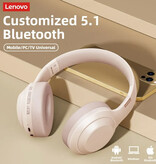 Lenovo ThinkPlus TH10 Draadloze Koptelefoon met Microfoon - Bluetooth 5.0 Headset Beige