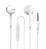 EastVita S18 Earphones with Microphone and One Button Control - 3.5mm AUX Earphones White