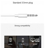EastVita S18 Earphones with Microphone and One Button Control - 3.5mm AUX Earphones White