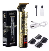 Stuff Certified® Tondeuse à cheveux rétro T9 avec écran LCD - Tondeuse sans fil Rasoir électrique Golden Dragon