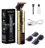 Stuff Certified® Retro T9 Hair Clipper with LCD Screen - Cordless Trimmer Electric Shaver Golden Buddha