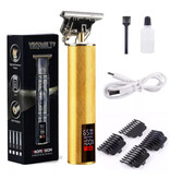 Stuff Certified® Retro T9 Hair Clipper with LCD Screen - Cordless Trimmer Electric Shaver Gold