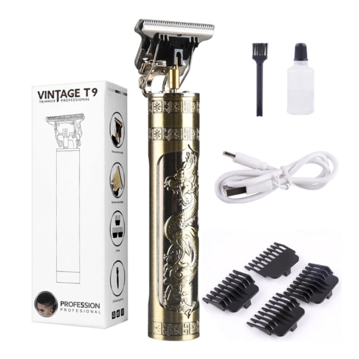 Retro T9 Hair Clipper - Cordless Trimmer Electric Shaver - Bronze Dragon