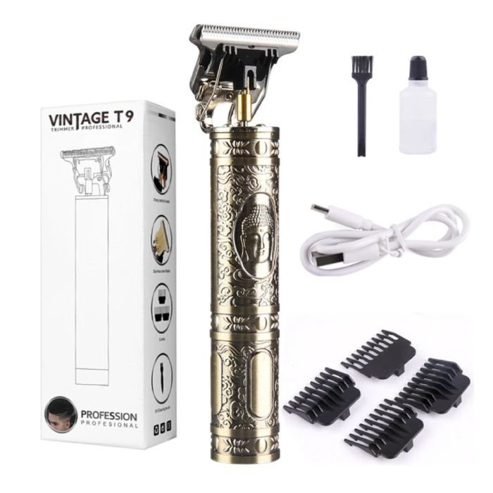 Retro T9 Hair Clipper - Cordless Trimmer Electric Shaver - Bronze Buddha