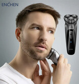 Encen Rasoio rotativo Blackstone - Trimmer Macchina da barba senza fili Tagliacapelli elettrico Argento