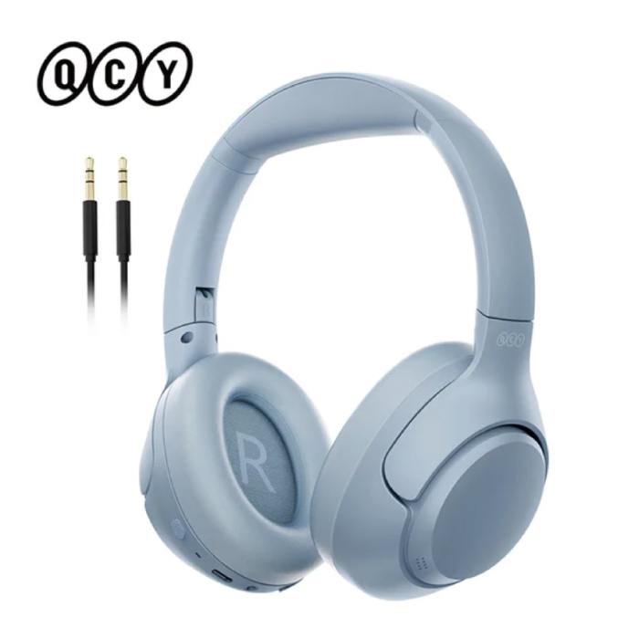 Casque sans fil H3 - Casque ANC Bluetooth 5.4 haute résolution bleu clair