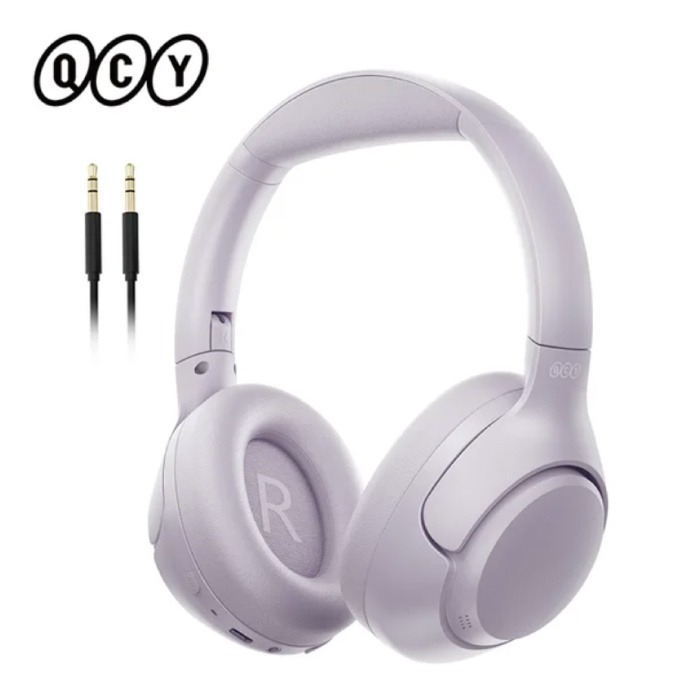 QCY Cuffie wireless H3 - Cuffie ad alta risoluzione Bluetooth 5.4 ANC viola