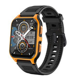 COLMI Montre intelligente P73 - Bracelet en silicone - Montre de suivi d'activité sportive militaire 1,9" Orange Noir