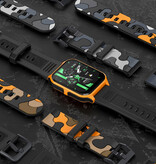 COLMI Reloj inteligente P73 - Correa de silicona - Reloj de seguimiento de actividad deportiva militar de 1,9" Naranja Negro