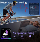 COLMI Reloj inteligente P73 - Correa de silicona - Reloj de seguimiento de actividad deportiva militar de 1,9" Negro Naranja