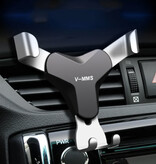 V-MMS Universele Telefoonhouder Auto met Luchtrooster Clip - Dashboard Smartphone Holder Zilver