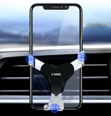 V-MMS Soporte universal para teléfono para automóvil con clip para salida de aire - Soporte para teléfono inteligente en tablero plateado