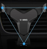 V-MMS Universele Telefoonhouder Auto met Luchtrooster Clip - Dashboard Smartphone Holder Zwart