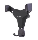 V-MMS Soporte universal para teléfono para automóvil con clip para salida de aire - Soporte para teléfono inteligente en tablero negro