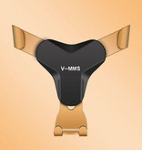 V-MMS Universele Telefoonhouder Auto met Luchtrooster Clip - Dashboard Smartphone Holder Goud