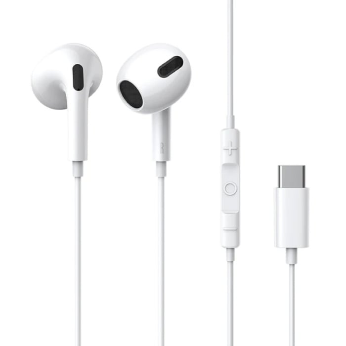 C17 Earbuds with Mic - USB-C Earphones Volume Management Earphone - White